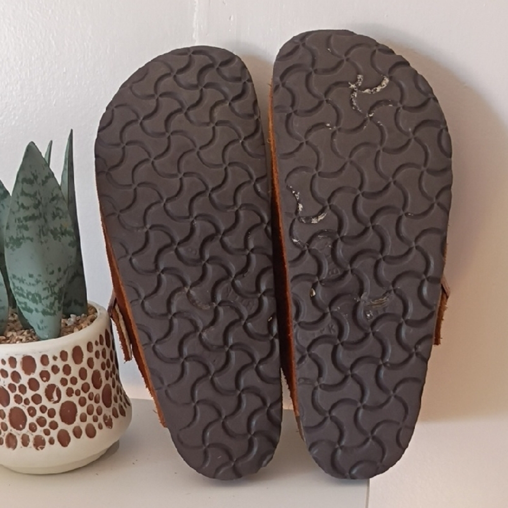 Birkenstock Boston clogs Chestnut Suede Faux-Sheepskin Slip-On Clogs 38 - Picture 3 of 15